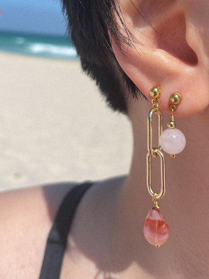 Pink Love Single Earring